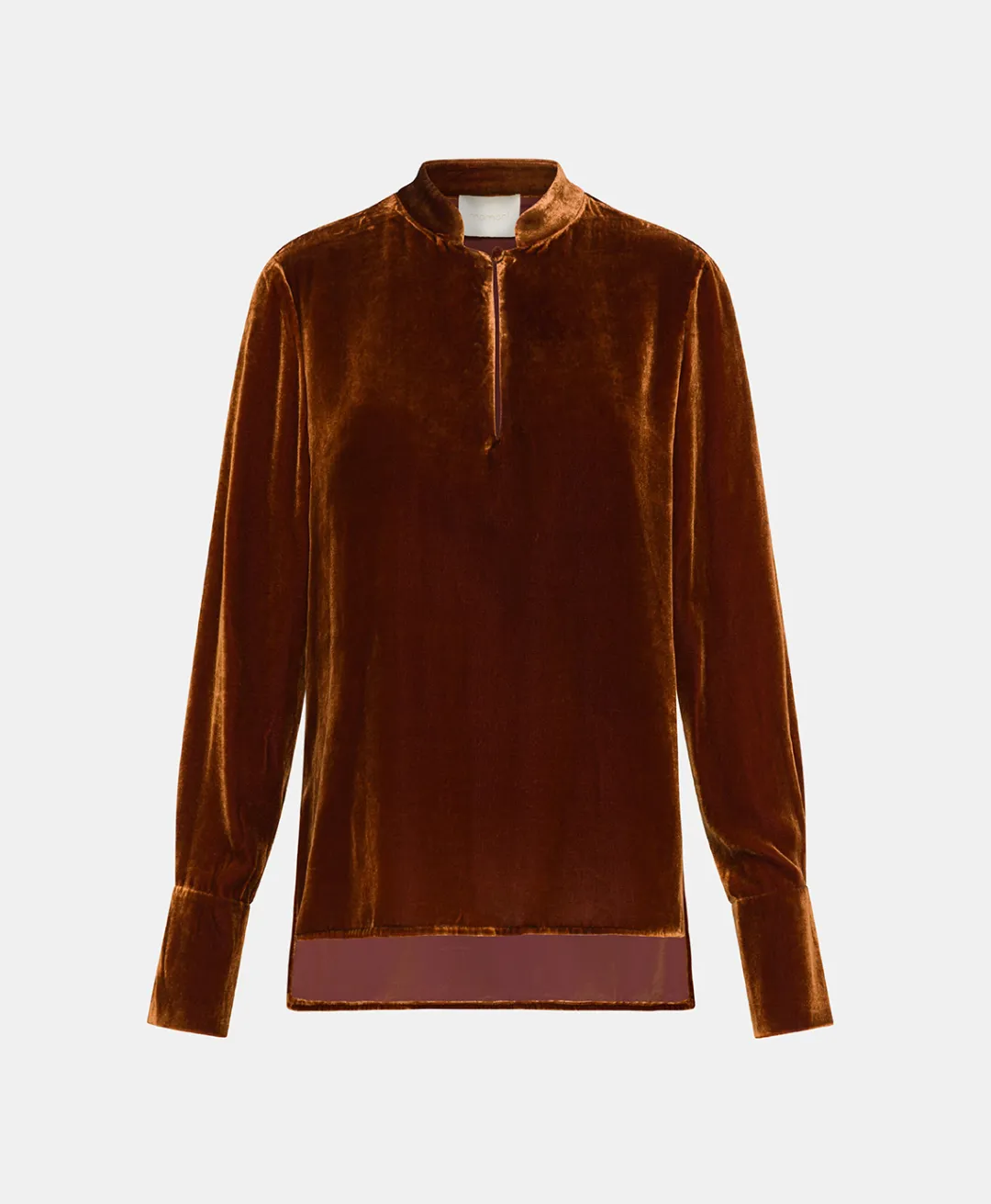 New BLOUSE AISU EN VELOURS MÉLANGE DE SOIE LISSE - Femme Chemises Et Blouses