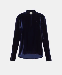 Outlet BLOUSE AISU EN VELOURS MÉLANGE DE SOIE LISSE - Femme Chemises Et Blouses