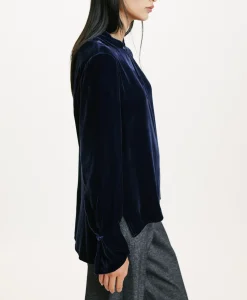 Outlet BLOUSE AISU EN VELOURS MÉLANGE DE SOIE LISSE - Femme Chemises Et Blouses