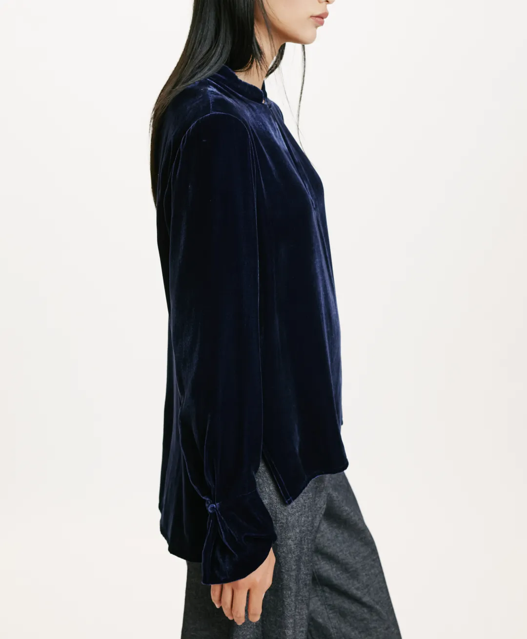 Outlet BLOUSE AISU EN VELOURS MÉLANGE DE SOIE LISSE - Femme Chemises Et Blouses