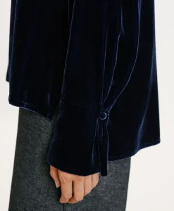 Outlet BLOUSE AISU EN VELOURS MÉLANGE DE SOIE LISSE - Femme Chemises Et Blouses