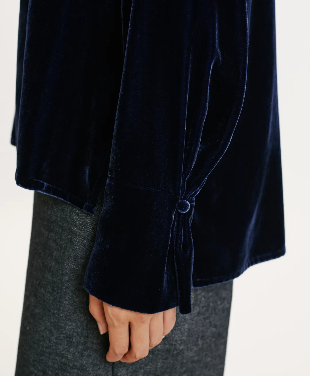 Outlet BLOUSE AISU EN VELOURS MÉLANGE DE SOIE LISSE - Femme Chemises Et Blouses