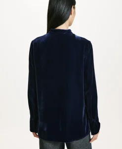 Outlet BLOUSE AISU EN VELOURS MÉLANGE DE SOIE LISSE - Femme Chemises Et Blouses