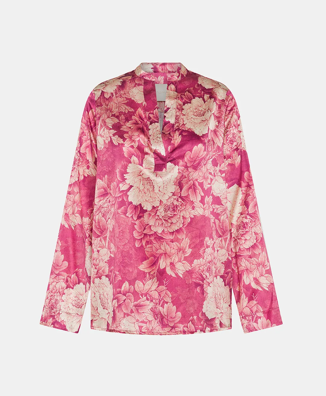 Best BLOUSE ATLANTA EN SATIN STRETCH IMPRIMÉ - FUCHSIA/CRÈME Femme Chemises Et Blouses