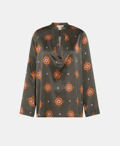 Outlet BLOUSE ATLANTA EN SATIN STRETCH IMPRIMÉ - Femme Chemises Et Blouses