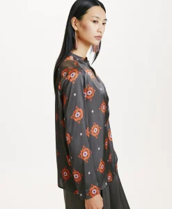 Outlet BLOUSE ATLANTA EN SATIN STRETCH IMPRIMÉ - Femme Chemises Et Blouses