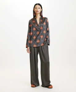 Outlet BLOUSE ATLANTA EN SATIN STRETCH IMPRIMÉ - Femme Chemises Et Blouses