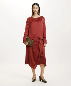 Clearance BLOUSE KENTA EN SOIE LAVÉE - MOÛT DE RAISIN Femme Chemises Et Blouses