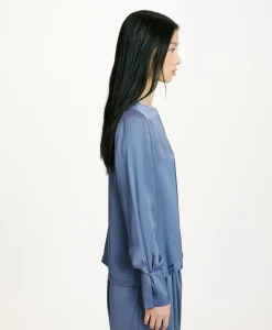 Online BLOUSE KENTA EN SOIE LAVÉE - PAPIER SUCRE Femme Chemises Et Blouses