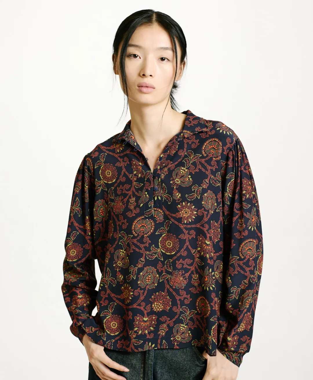 BLOUSE NAGISO EN CRÊPE DE CHINE IMPRIMÉ - Femme Chemises Et Blouses