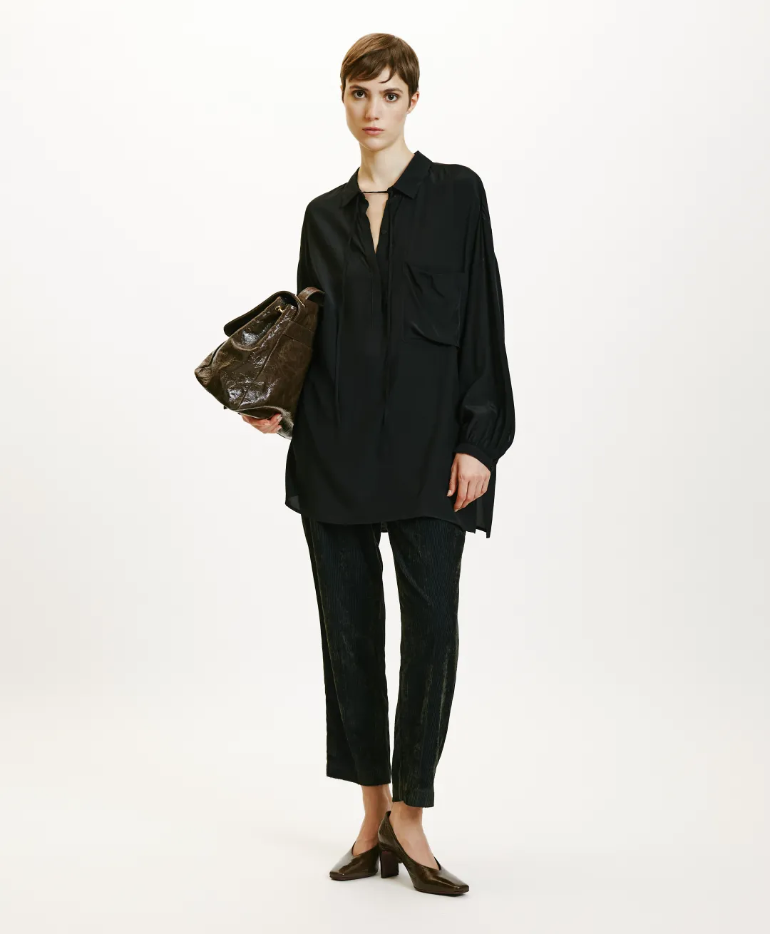 Hot BLOUSE OGATA EN RAYONNE LÉGÈRE UNIE - Femme Chemises Et Blouses