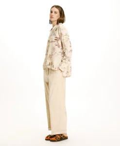 Discount BLOUSE SACHI EN CRÊPE DE CHINE IMPRIMÉ - CRÈME/TABAC Femme Chemises Et Blouses