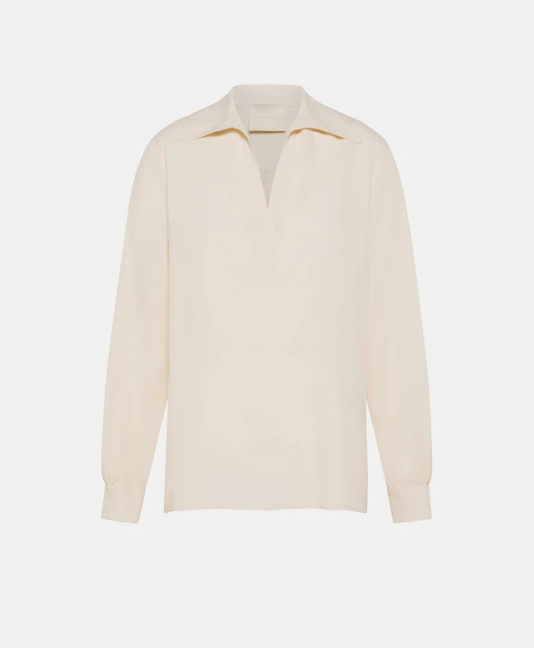 Outlet BLOUSE SUE EN ACÉTATE/SOIE UNI - CRÈME Femme Chemises Et Blouses