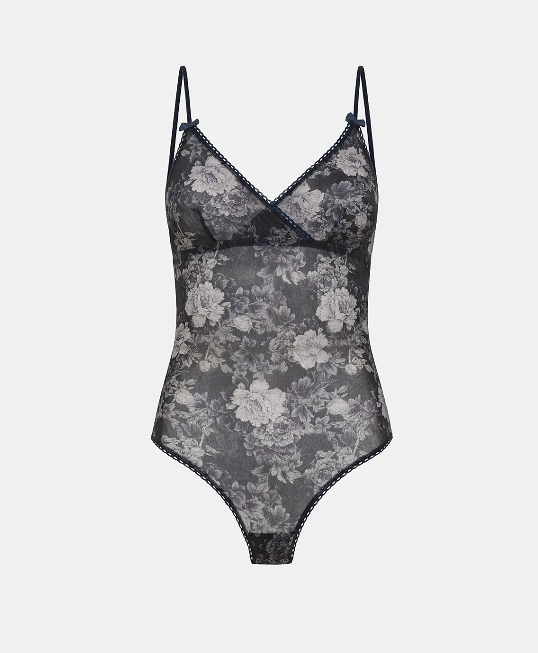 Best BODY TORE EN NYLON IMPRIMÉ - BLEU/BLEU NUIT Femme Bodys Et Nuisettes