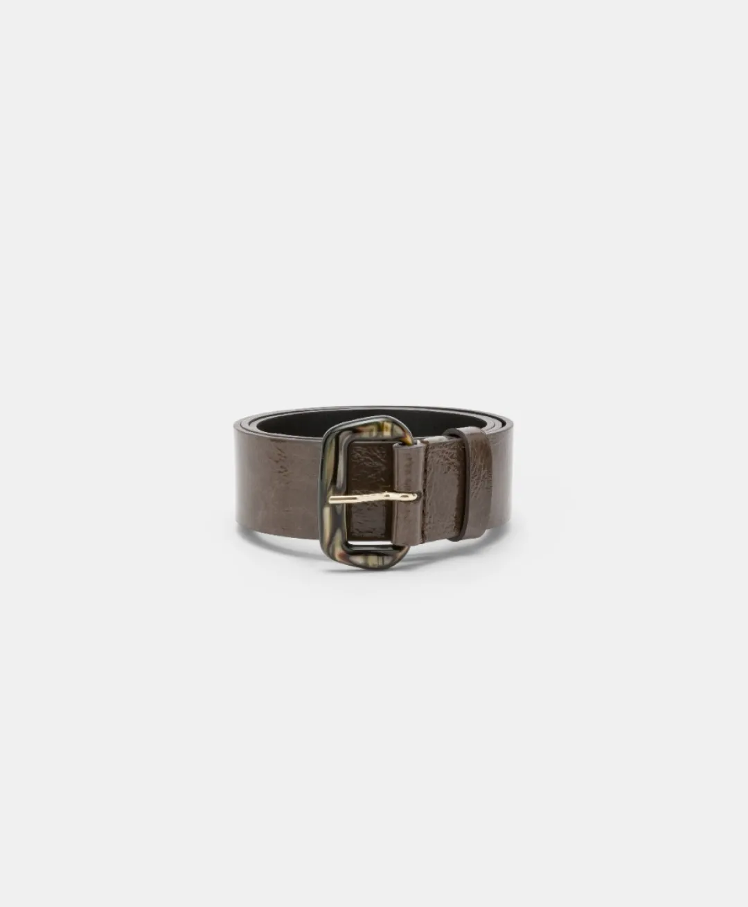 Clearance CEINTURE ANPAN EN CUIR NAPLAK - BRUN FONCÉ Femme Ceintures