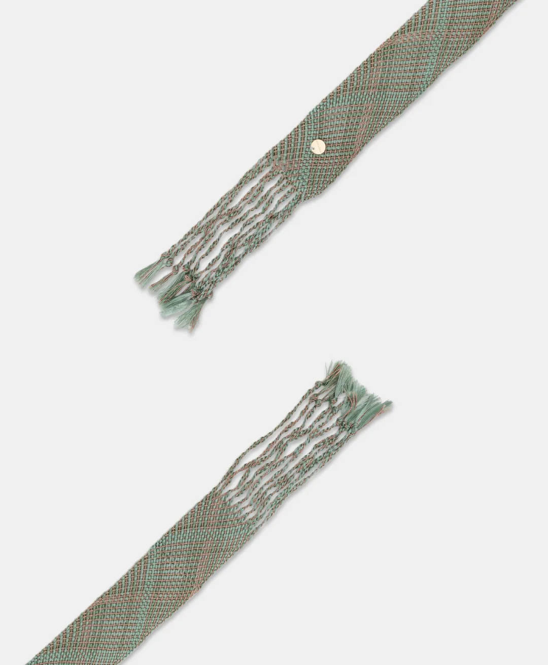 Outlet CEINTURE KUNIE EN LUREX TRESSÉ - VERT AQUA/CUIVRE Femme Ceintures