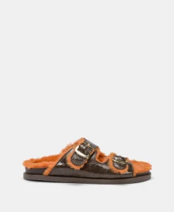 Online CHAUSSURES HAGI EN CUIR NAPLAK - BRUN FONCÉ/ORANGE Femme Chaussures