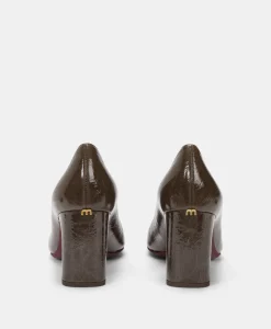 CHAUSSURES NORA EN CUIR NAPLAK - BRUN FONCÉ Femme Chaussures