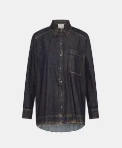 Sale CHEMISE AURA EN DENIM LAMINÉ - Femme Chemises Et Blouses
