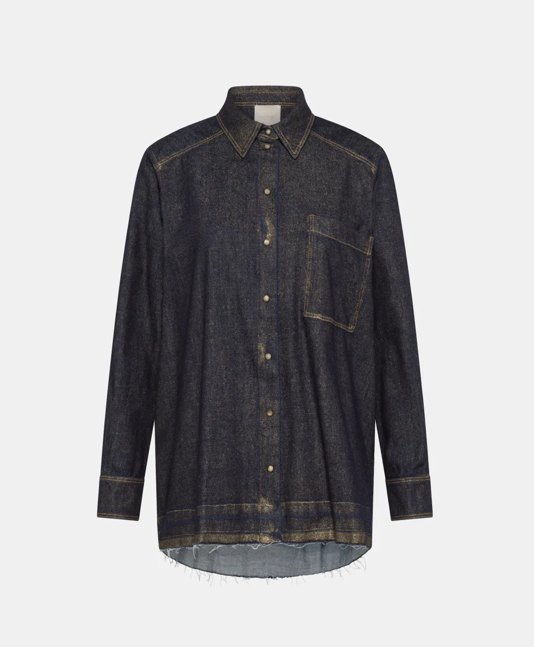 Sale CHEMISE AURA EN DENIM LAMINÉ - Femme Chemises Et Blouses