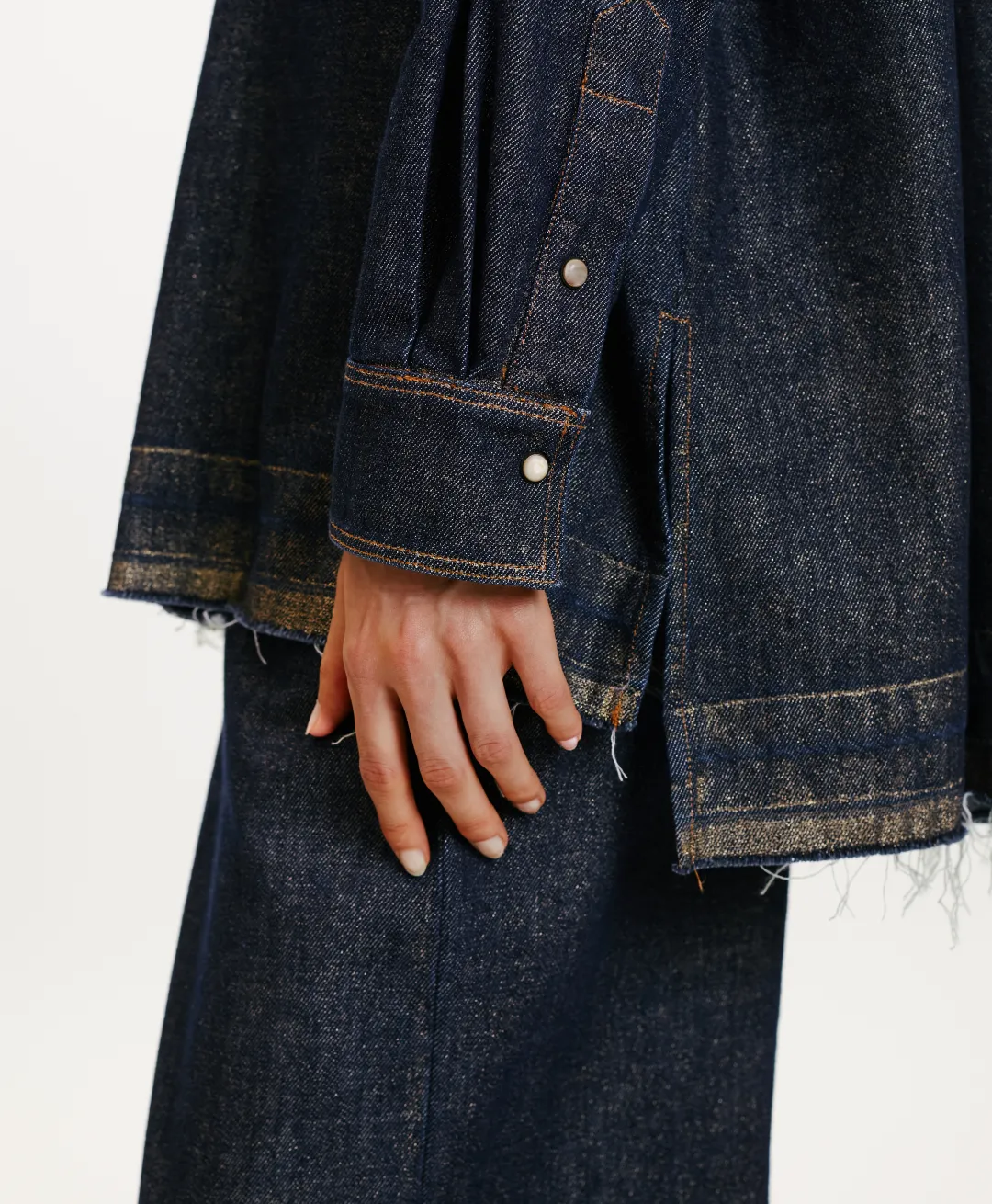 Sale CHEMISE AURA EN DENIM LAMINÉ - Femme Chemises Et Blouses