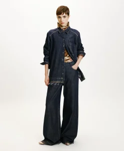 Sale CHEMISE AURA EN DENIM LAMINÉ - Femme Chemises Et Blouses