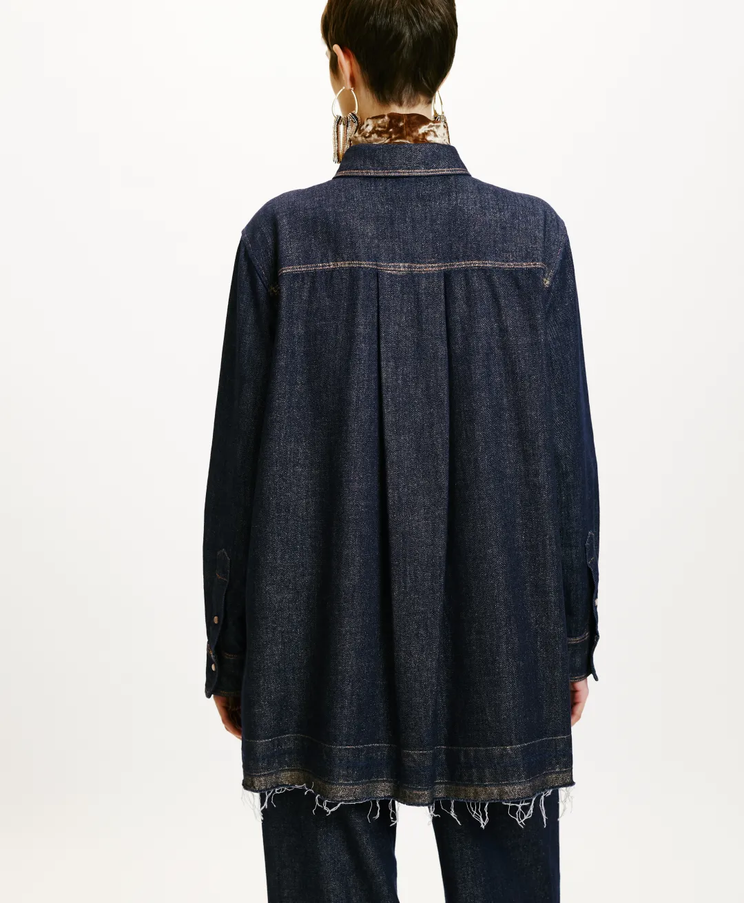 Sale CHEMISE AURA EN DENIM LAMINÉ - Femme Chemises Et Blouses