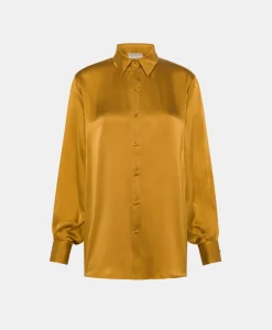 New CHEMISIER AKEMI EN SOIE SANDWASHED UNIE - Femme Chemises Et Blouses