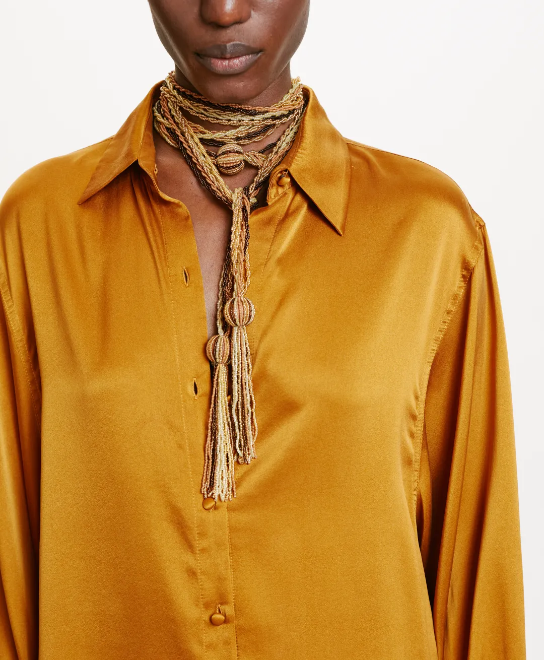 New CHEMISIER AKEMI EN SOIE SANDWASHED UNIE - Femme Chemises Et Blouses