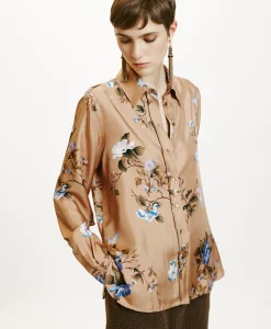 Hot CHEMISIER ARLES EN SERGÉ DE SOIE IMPRIMÉ - Femme Chemises Et Blouses