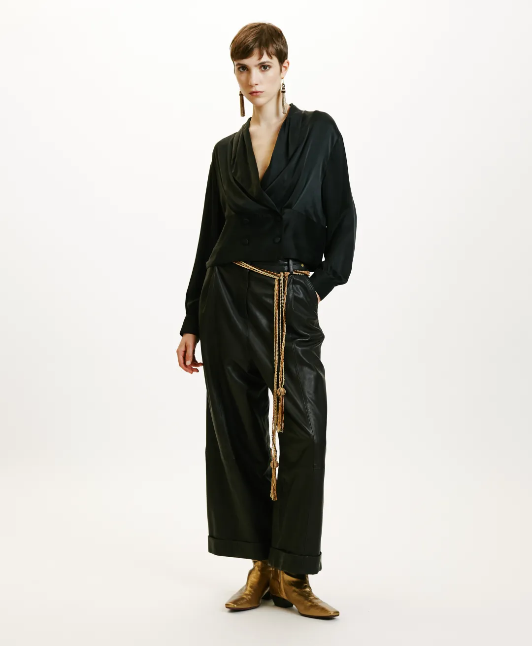 Clearance CHEMISIER AYUMI EN SOIE SANDWASHED UNIE - Femme Chemises Et Blouses