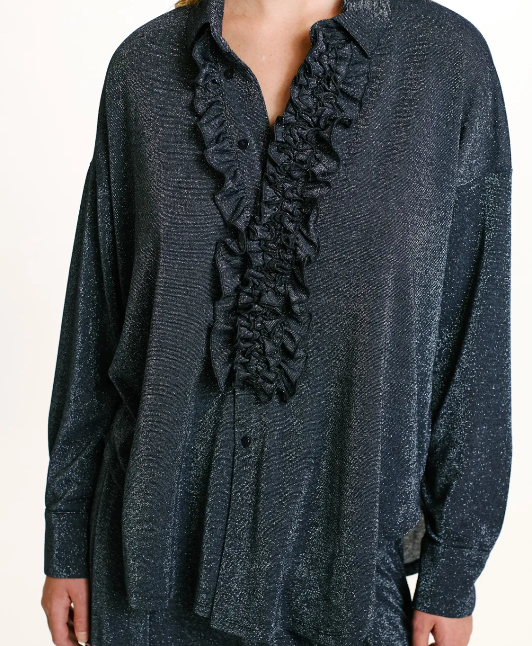 New CHEMISIER BILANCIA EN JERSEY LUREX - Femme Chemises Et Blouses