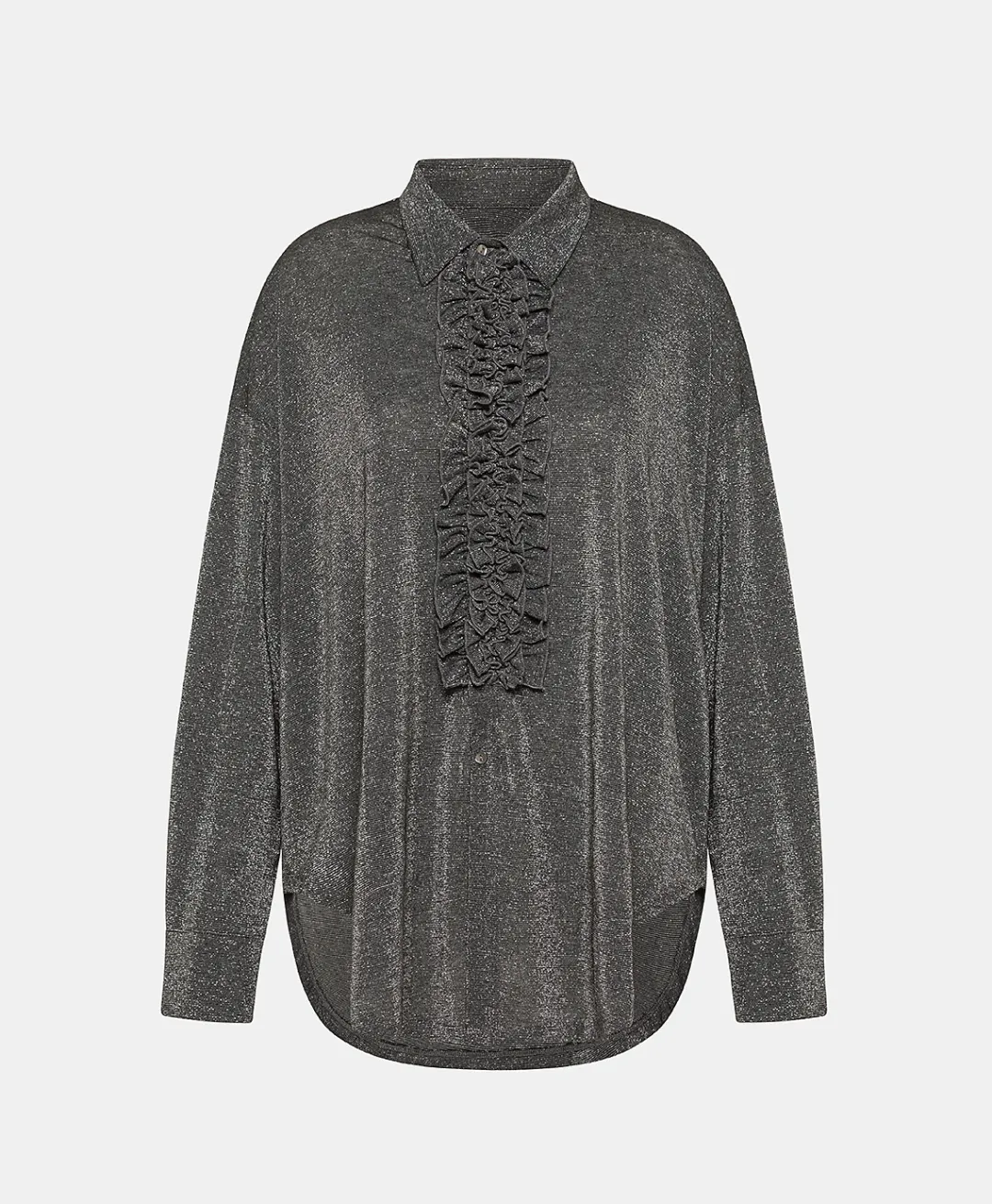 Clearance CHEMISIER BILANCIA EN JERSEY LUREX - GRIS FONCÉ Femme Chemises Et Blouses
