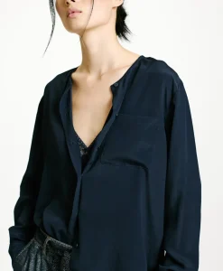 Best CHEMISIER DARUMA EN ACÉTATE/SOIE UNI - Femme Chemises Et Blouses