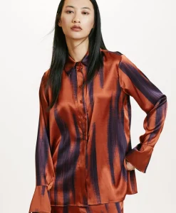 Sale CHEMISIER HAKINARI EN SATIN STRETCH IMPRIMÉ - Femme Chemises Et Blouses