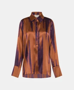 Sale CHEMISIER HAKINARI EN SATIN STRETCH IMPRIMÉ - Femme Chemises Et Blouses
