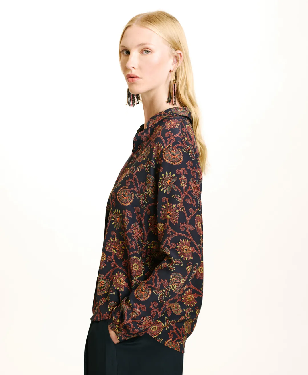 Best CHEMISIER MEUDON EN CRÊPE DE CHINE IMPRIMÉ - Femme Chemises Et Blouses