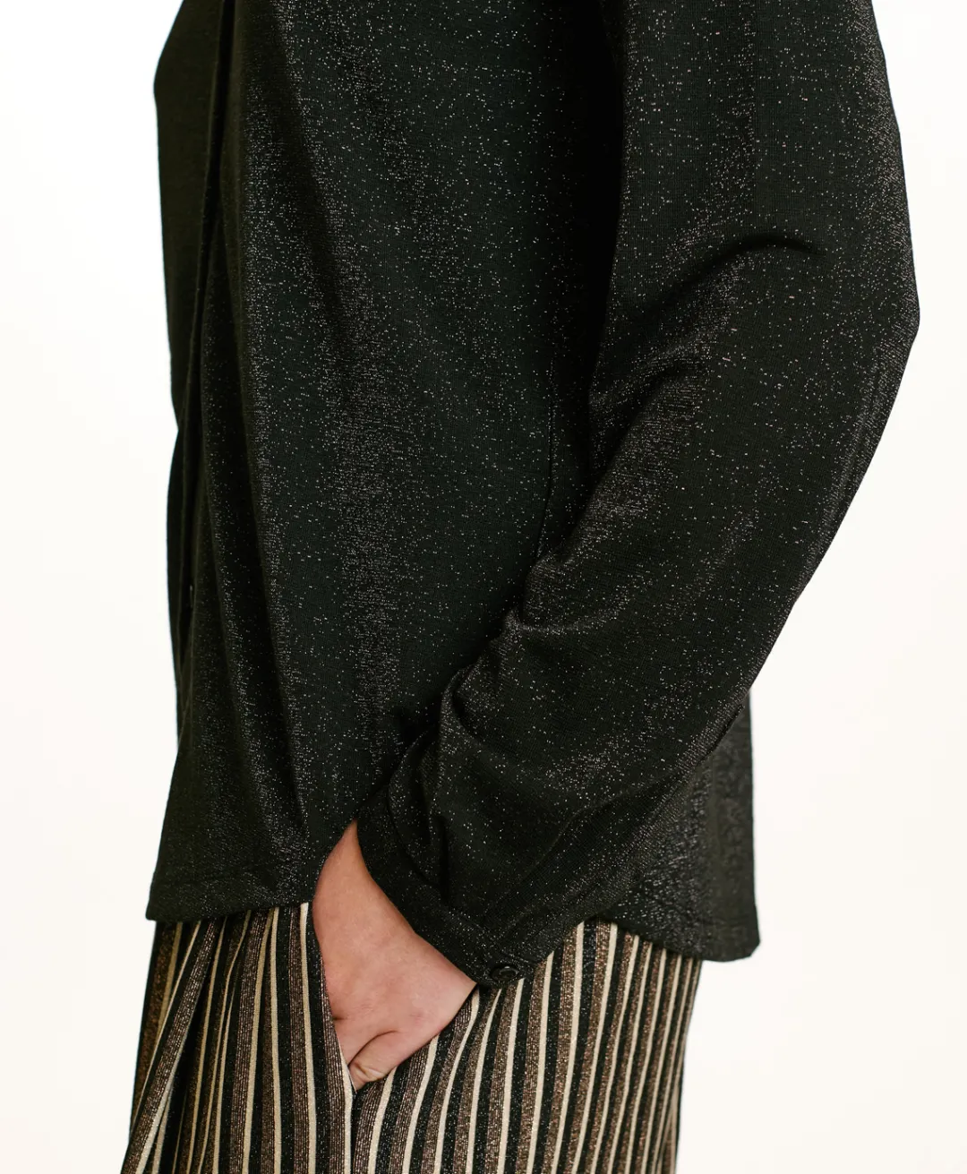 Best CHEMISIER MEUDON EN JERSEY LUREX - GRIS CHARBON Femme Chemises Et Blouses
