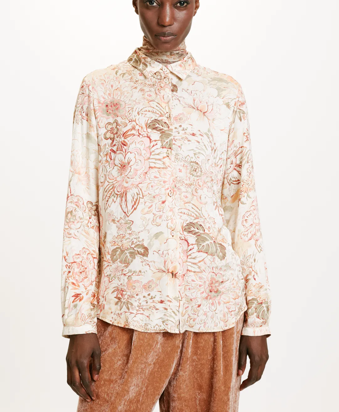 Discount CHEMISIER MEUDON EN VISCOSE JACQUARD IMPRIMÉE - MULTICOLORE ROSE Femme Chemises Et Blouses