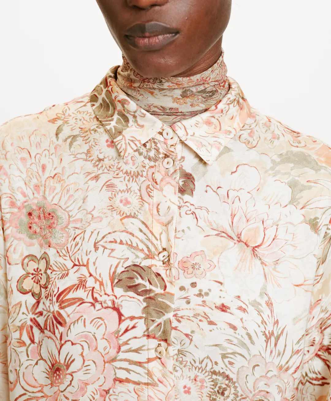 Discount CHEMISIER MEUDON EN VISCOSE JACQUARD IMPRIMÉE - MULTICOLORE ROSE Femme Chemises Et Blouses