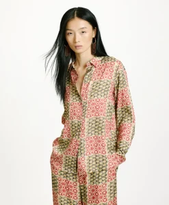 Best CHEMISIER MEUDON EN VISCOSE JACQUARD IMPRIMÉE - Femme Chemises Et Blouses