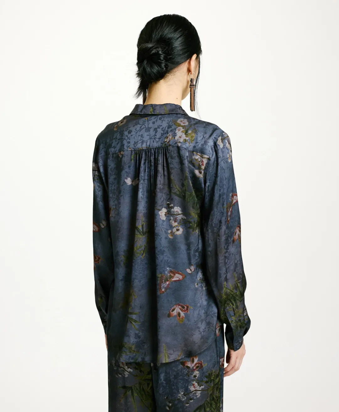 Best CHEMISIER MEUDON EN VISCOSE JACQUARD IMPRIMÉE - MULTICOLORE GRIS POUSSIÉREUX Femme Chemises Et Blouses