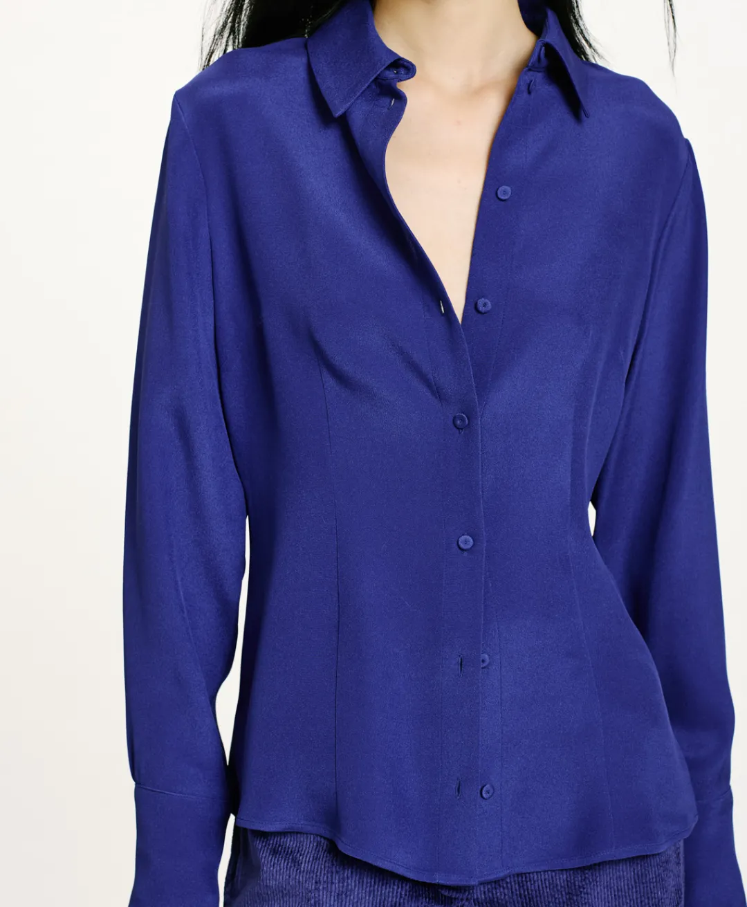 New CHEMISIER ORIGA EN MÉLANGE DE SOIE CRÊPE - Femme Chemises Et Blouses