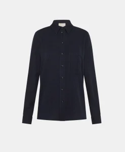 Discount CHEMISIER SADAO EN SERGÉ DE LAINE RAYÉ - Femme Chemises Et Blouses