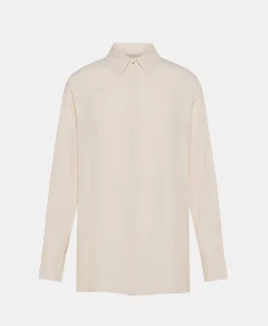 Hot CHEMISIER SAYONARA EN ACÉTATE/SOIE UNI - CRÈME Femme Chemises Et Blouses