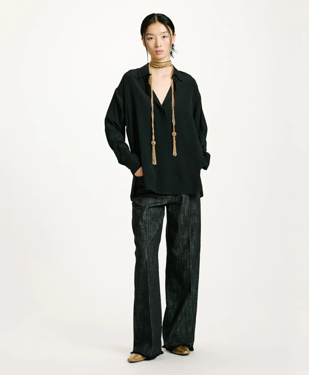 Hot CHEMISIER SAYONARA EN ACÉTATE/SOIE UNI - Femme Chemises Et Blouses