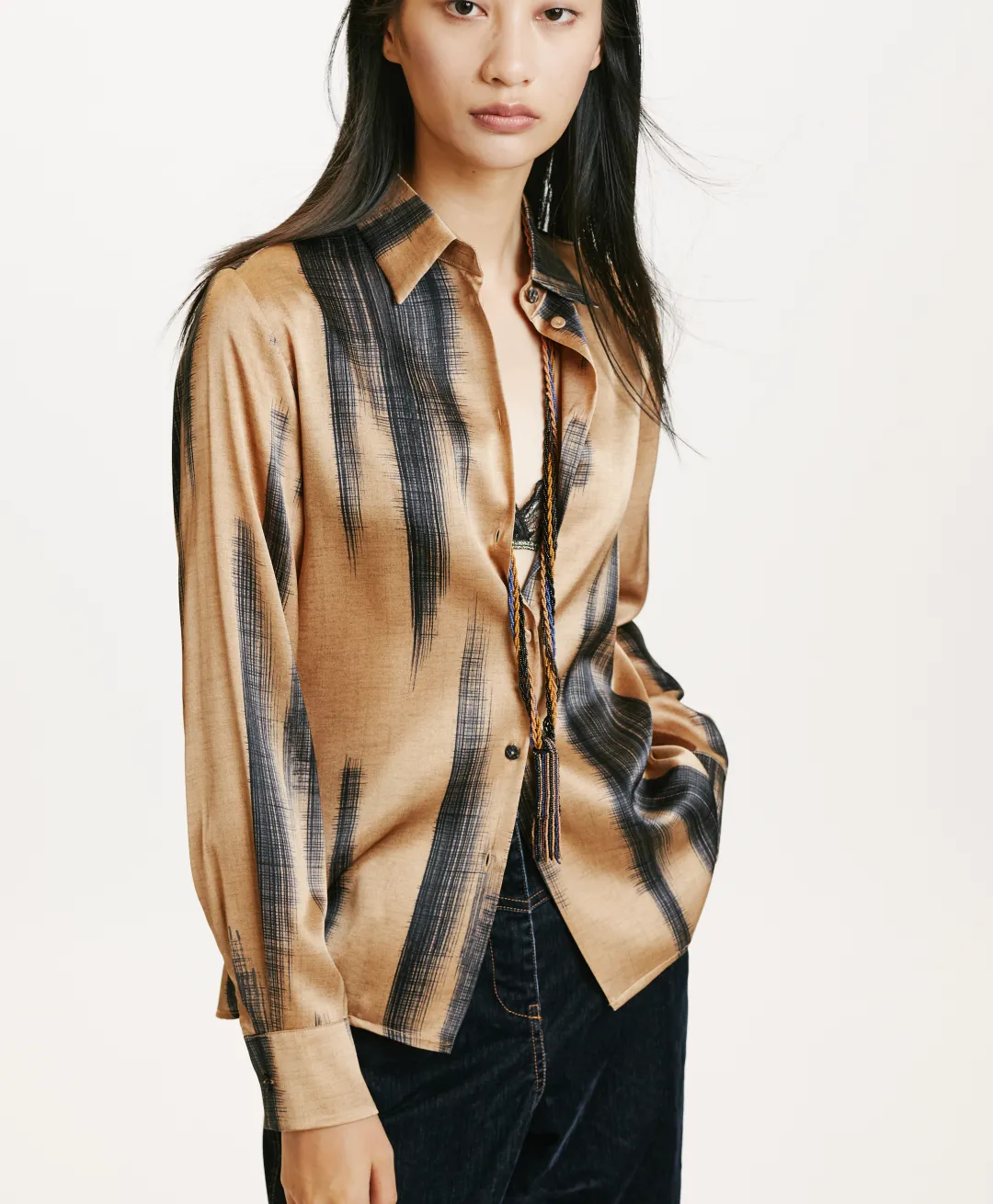 Discount CHEMISIER SIMON EN SATIN STRETCH IMPRIMÉ - Femme Chemises Et Blouses