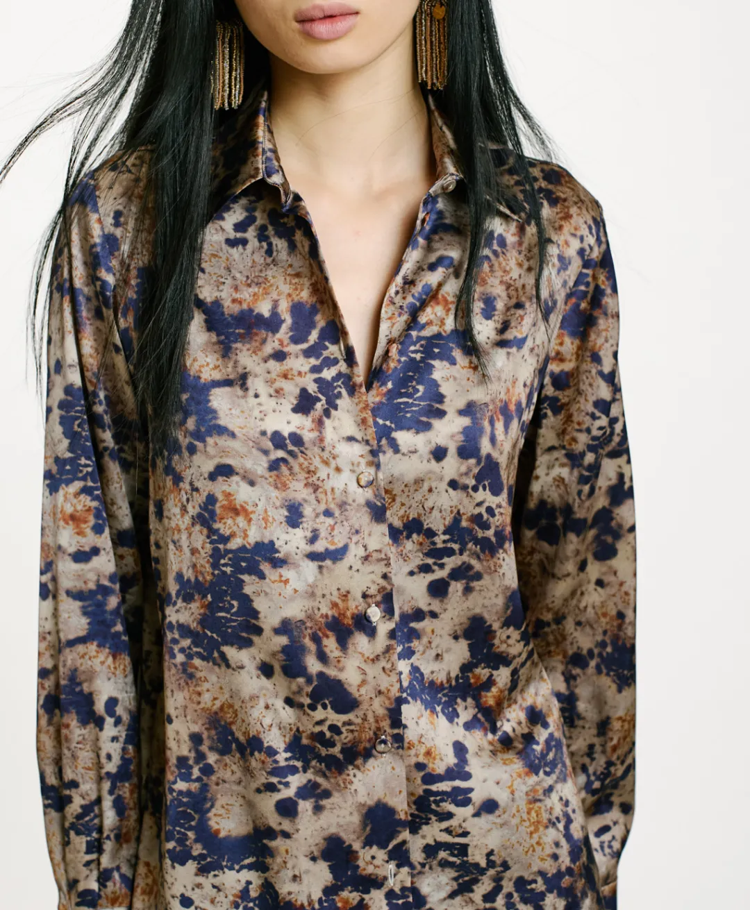 Discount CHEMISIER SIMON EN SATIN STRETCH IMPRIMÉ - Femme Chemises Et Blouses