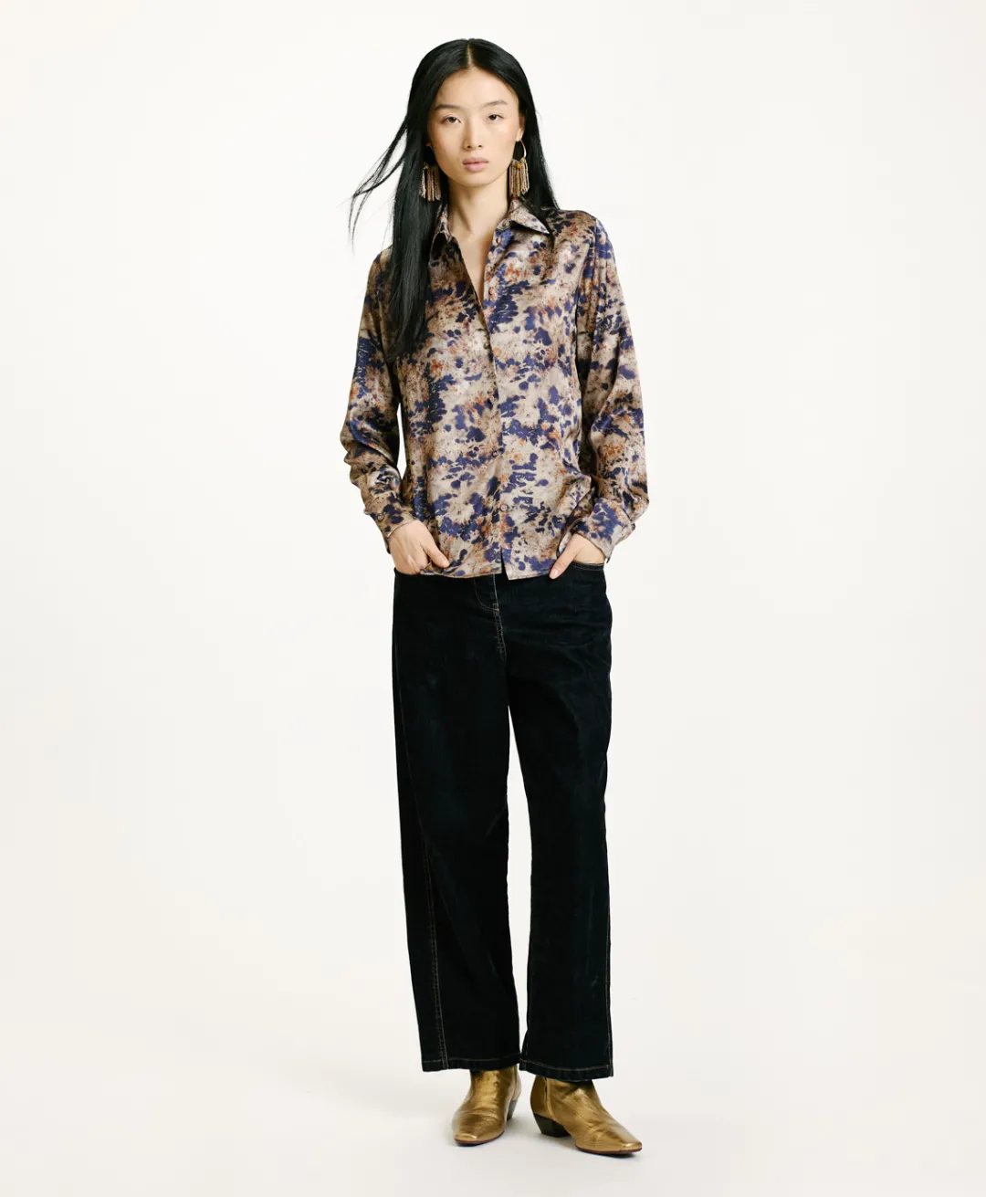 Discount CHEMISIER SIMON EN SATIN STRETCH IMPRIMÉ - Femme Chemises Et Blouses