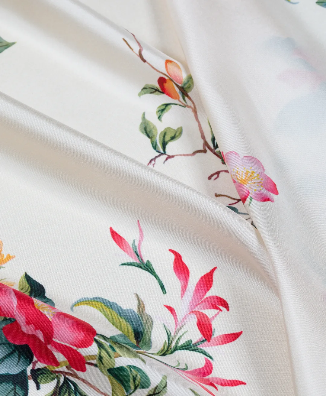 Best FOULARD NIPPONIA EN SOIE - CRÈME/ROUGE Femme Écharpes
